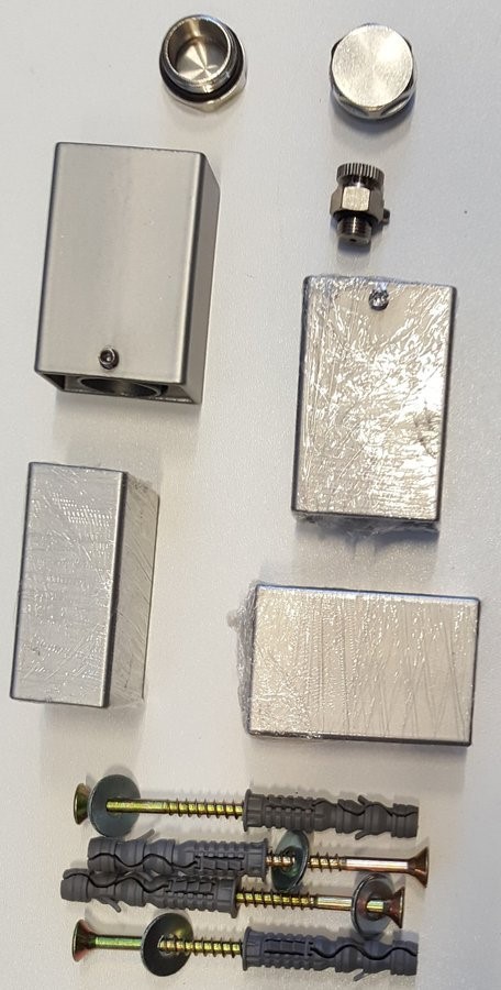 POLI montážní uchycení, stříbrná metalická, 4 ks