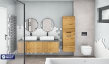 Barevný grafický návrh koupelny, případně WC ve 3D + technický návrh
