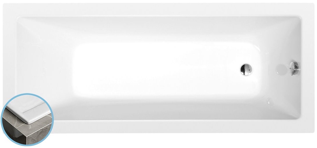 NOEMI SLIM obdélníková vana 170x70x39cm, bílá