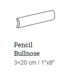 Pencil Bullnose 3x20cm, lesk