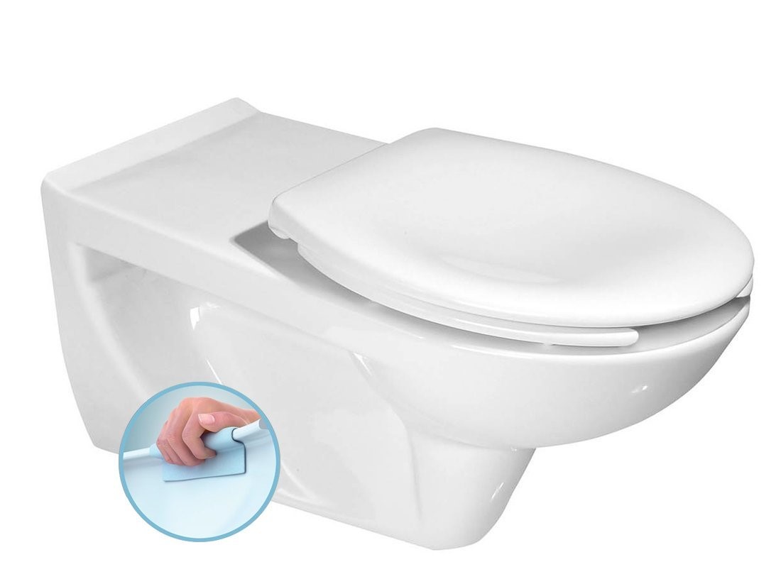 ETIUDA závěsná WC mísa prodloužená 37,5x73 cm, Rimless, bílá