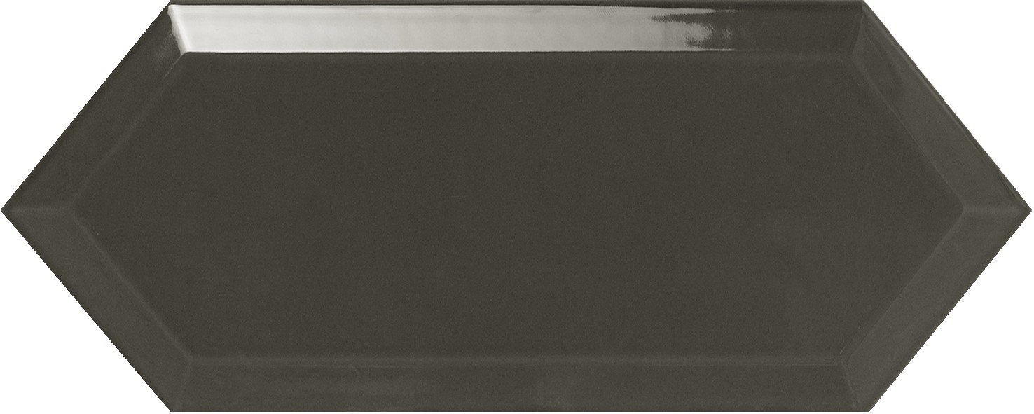 Obklad Cupidón Dark Grey Brillo Bisel, 10x30 cm, lesk s fazetou