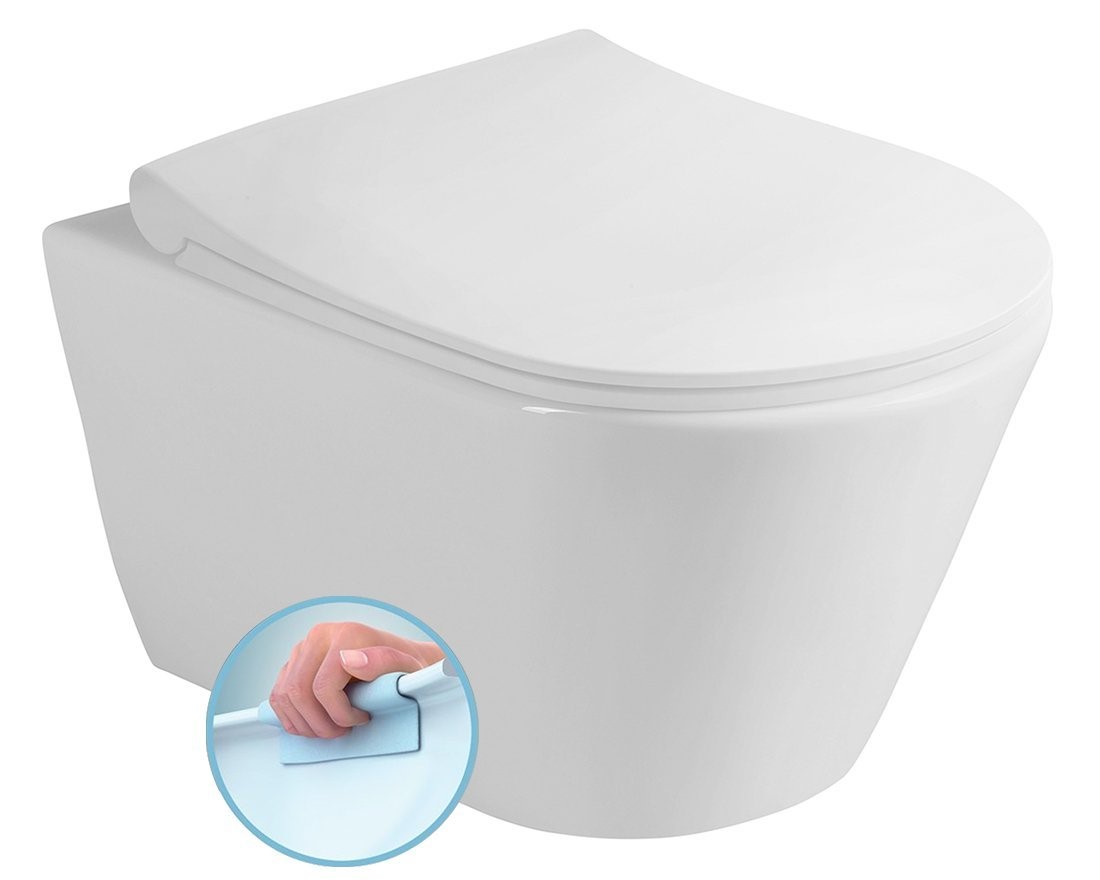 AVVA závěsná WC mísa Rimless, 35,5x53 cm, bílá