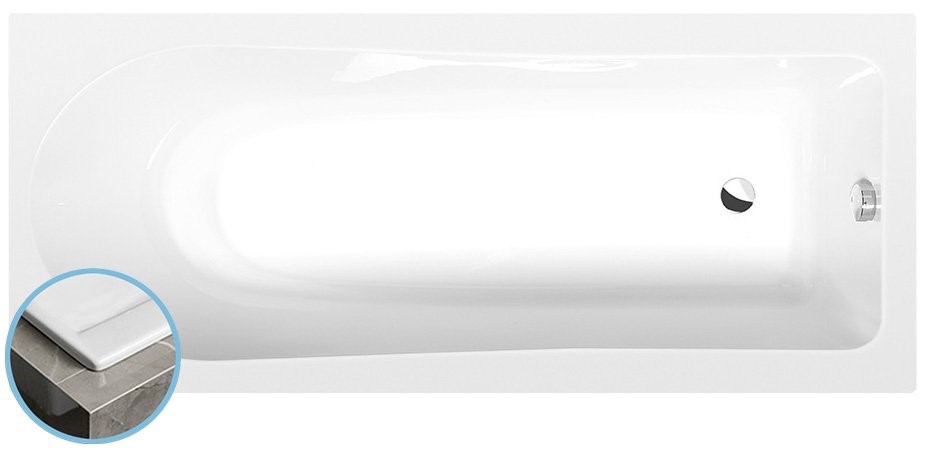 LISA SLIM obdélníková vana 160x70x47cm, bílá