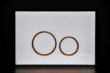 Splachovací Tlačítko Bílá LESK/Měď