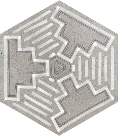 Dlažba Hexagono Igneus Cemento mix, 23x26,6cm, série Rift