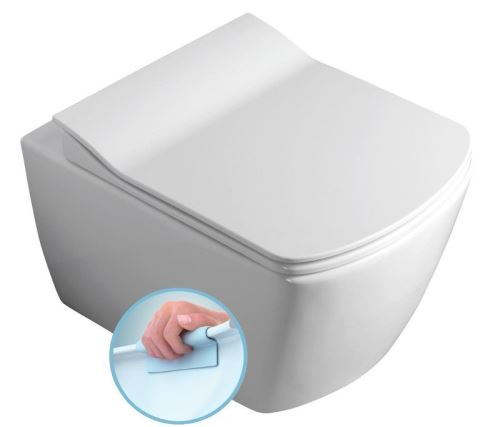 GLANC závěsná WC mísa, Rimless, 37x51,5 cm, bílá