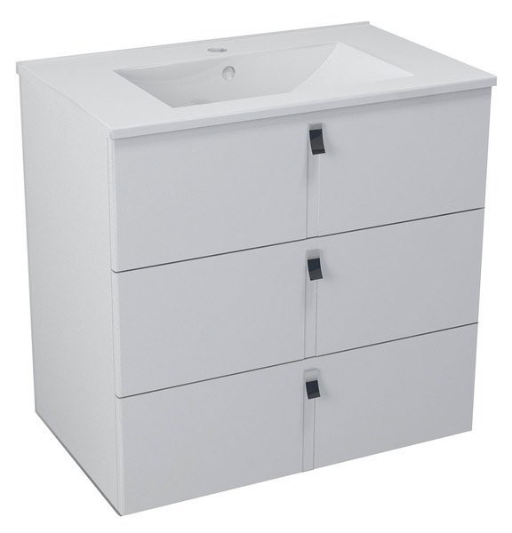 MITRA umyvadlová skříňka, 3 zásuvky, 74,5x70x45,2 cm, bílá