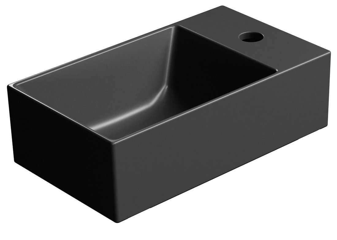 KUBE X keramické umyvadlo 40x23 cm, pravé/levé, černá mat