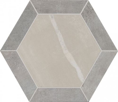 Obklad/dlažba Grey šestiúhelníkový 35x30 cm, série StoneOne