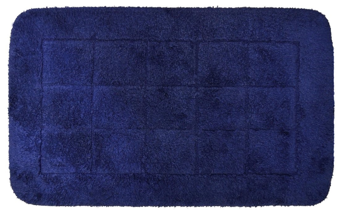 DELHI Koupelnová předložka 50x80 cm s protiskluzem, 100% polyester, tmavě modrá