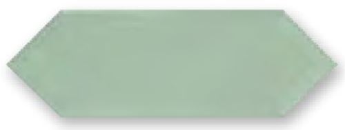Obklad Cupidón Light Green Brillo Bisel, 10x30 cm, lesk s fazetou