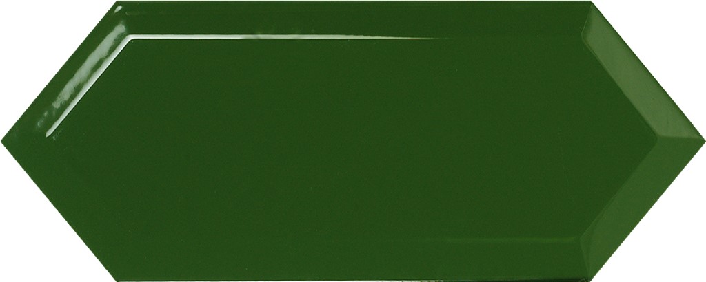 Obklad Cupidón Dark Green Brillo Bisel, 10x30 cm, lesk s fazetou