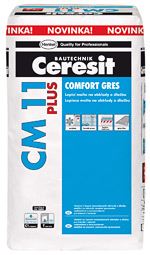 Gresové lepidlo Ceresit CM11  Plus na lepení nenasákavých obkladů a dlažby, 25kg